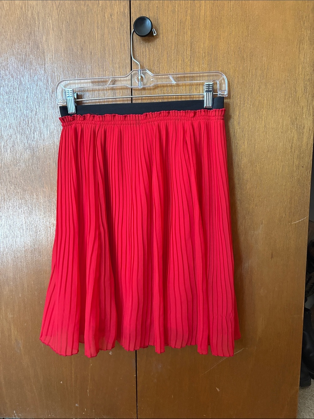 Forever 21 Red Pleated A-Line Skirt